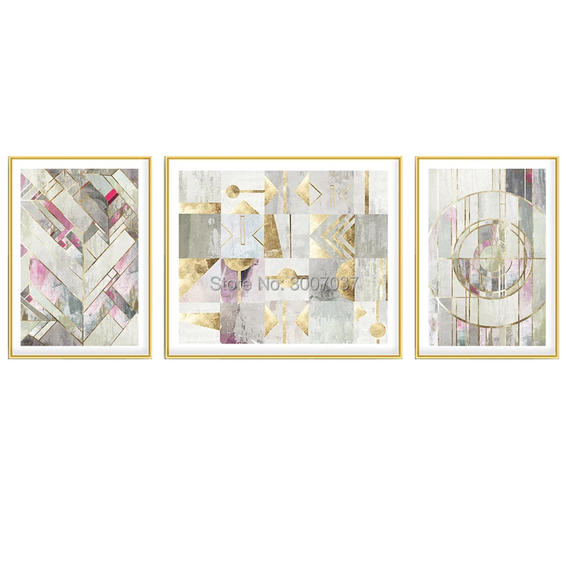 

100% Hand Painted Modern Abstract Oil Paintings Home Wall Art Canvas Set Gold and Grey Color Artwork For Living Room Decor
