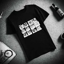 Модная футболка с коротким рукавом из хлопка с принтом «глаза Учиха Итачи Саске Хатаке Какаси Наруто», Футболки унисекс