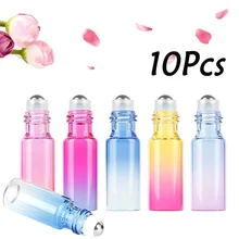 10Pcs 5ml Portable Glass Roller Bottles Travel Perfume Essential Oil Roll-on Bottles with Stainless Steel Roller Balls 10Pcs 5ml Portable Glass Roller Bottles Travel Perfume Essential Oil Roll-on Bottles with Stainless Steel Roller Balls