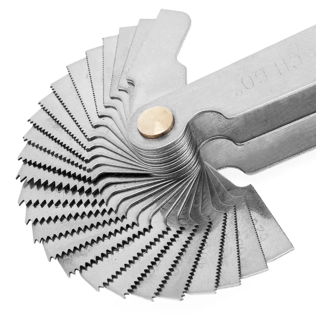 

Hot Blade Screw Thread Tooth Pitch Cutting Steel Gauge Measuring Tool 55 Degree Inch 60 Degree Metric Gauge