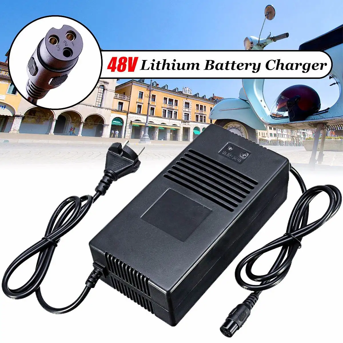 

54.6V 4A Smart Lithium Battery Charger For 48V Lipo Li-ion Electric Bike Scooter Power Tool Quick Charge Function