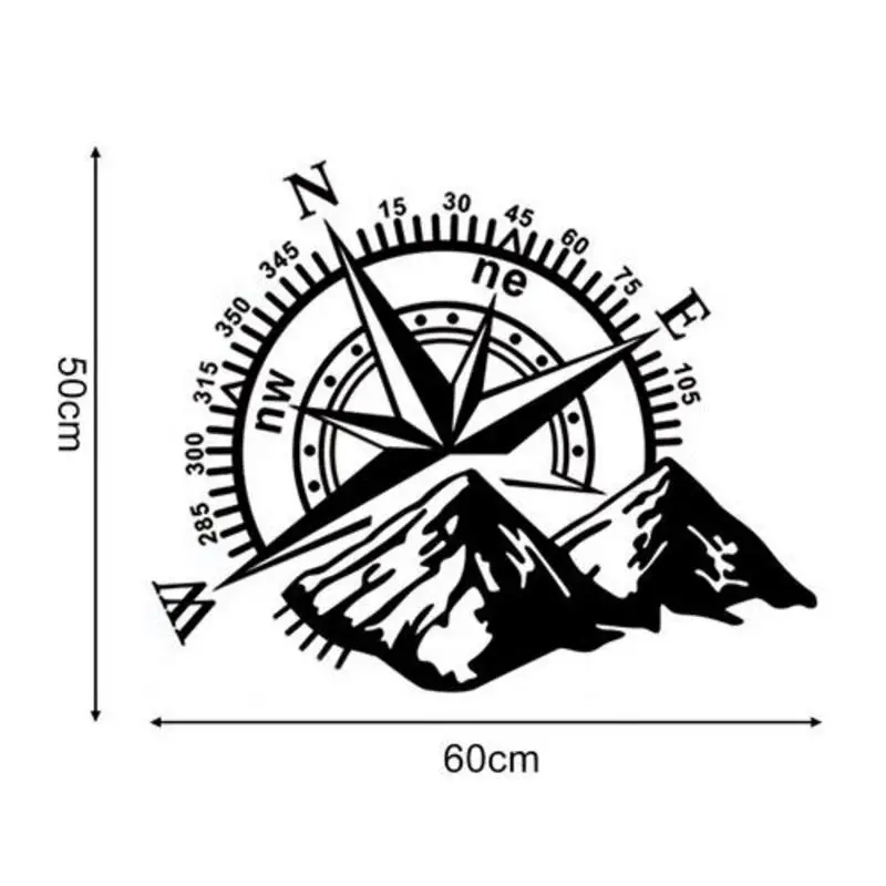 1 шт. 3D 4X4 Автомобильная наклейка компас роза навигация Гора для Jeep F150 капюшон компас Wrangler виниловая наклейка автомобильная Наклейка 50X60 см