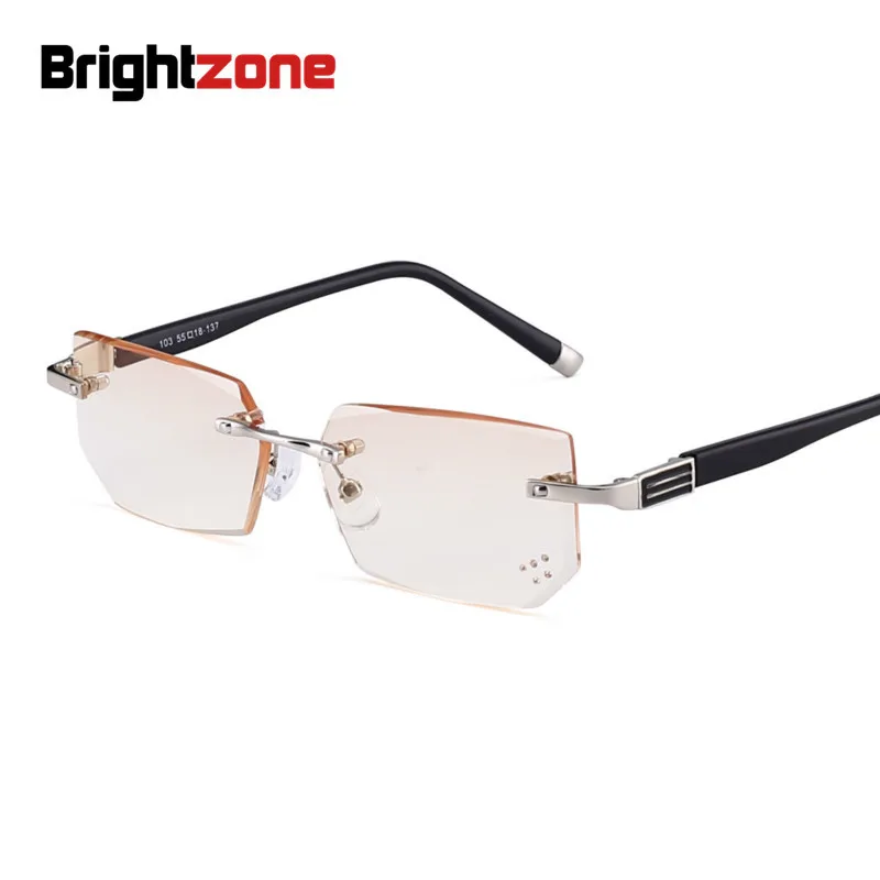 Ultra Light Rimless Reading Glasses Men Anti Blue Ray Brand Designer