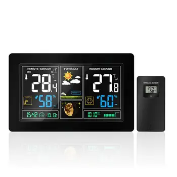 

Color Big Screen Weather Forecast Clock Wireless Radio Multifunction Electronic Alarm Temperature Humidity Calendar