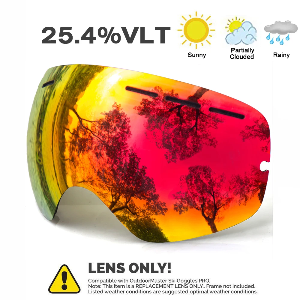 Ski Goggles Winter Snow Sports with Anti-fog for Men Women Youth Skiing Skating mask ONLY LENS