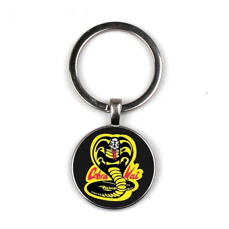 

Cobra Kai Keychain Glass Time Gem Keychain Key Jewelry DIY Custom Photo Personality Gift personalized Keychains gifts for men