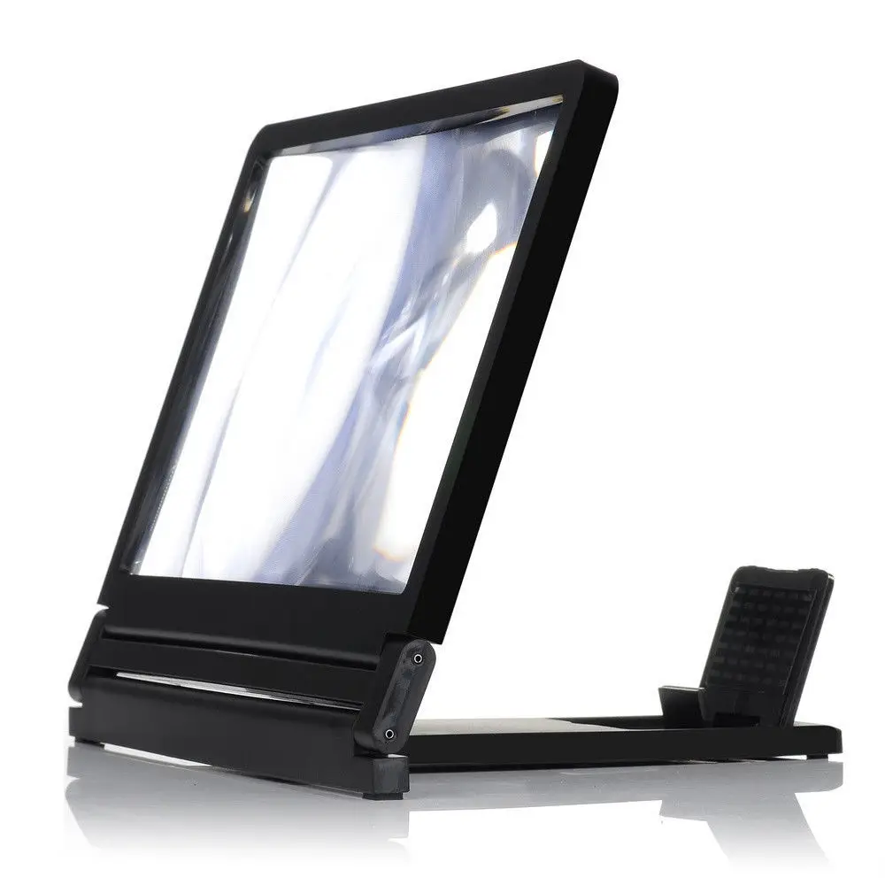 ПВХ ABS 3D Видео Movie увеличительное стекло для телефона Портативный складной 3X увеличительное стекло, лупа с мобильного телефона кронштейн и Экран кронштейн
