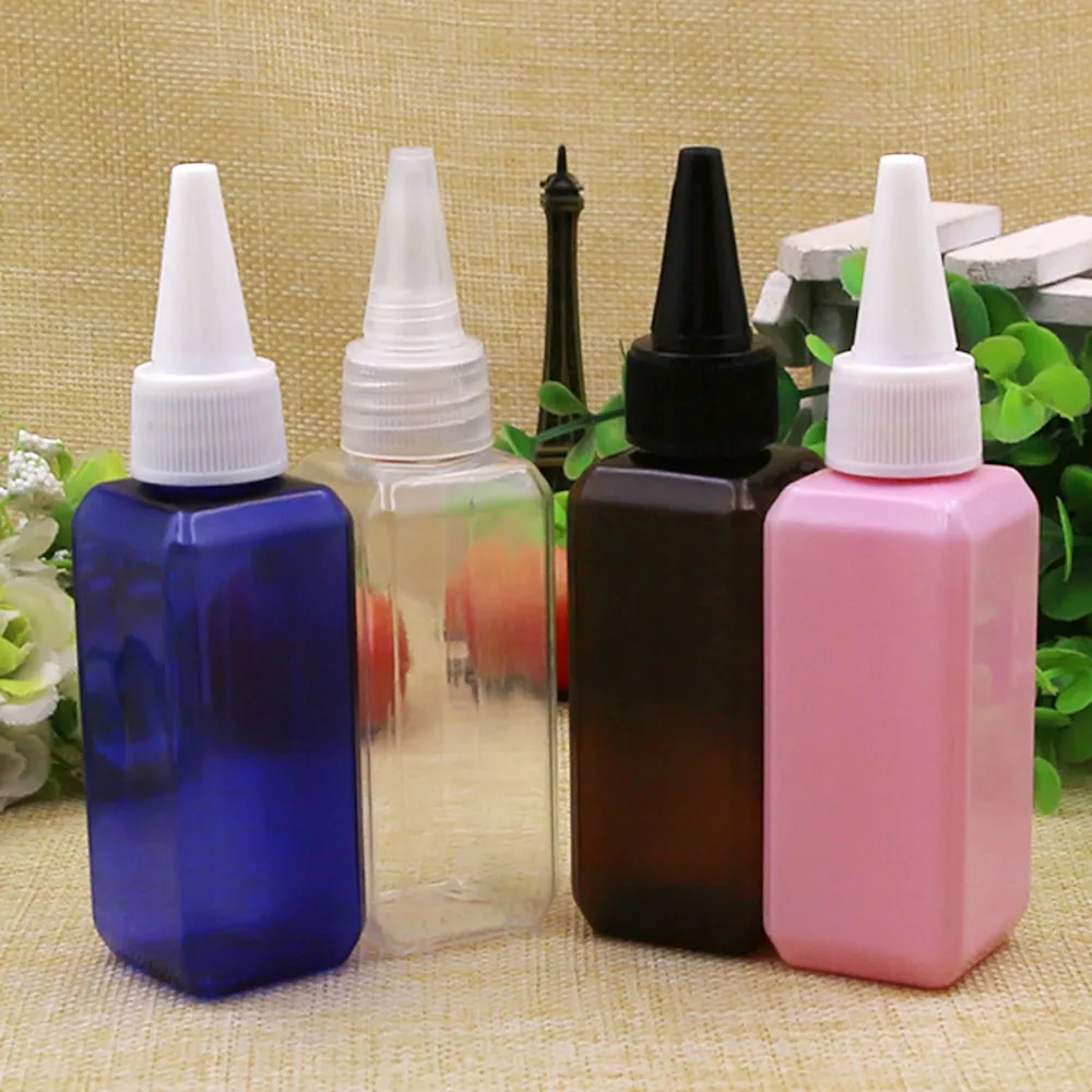 

50pcs 50ml Empty Colored Cosmetic Lotion Plastic Bottles With Twist Top Cap E Liquid Packaging Container Shampoo Bottles