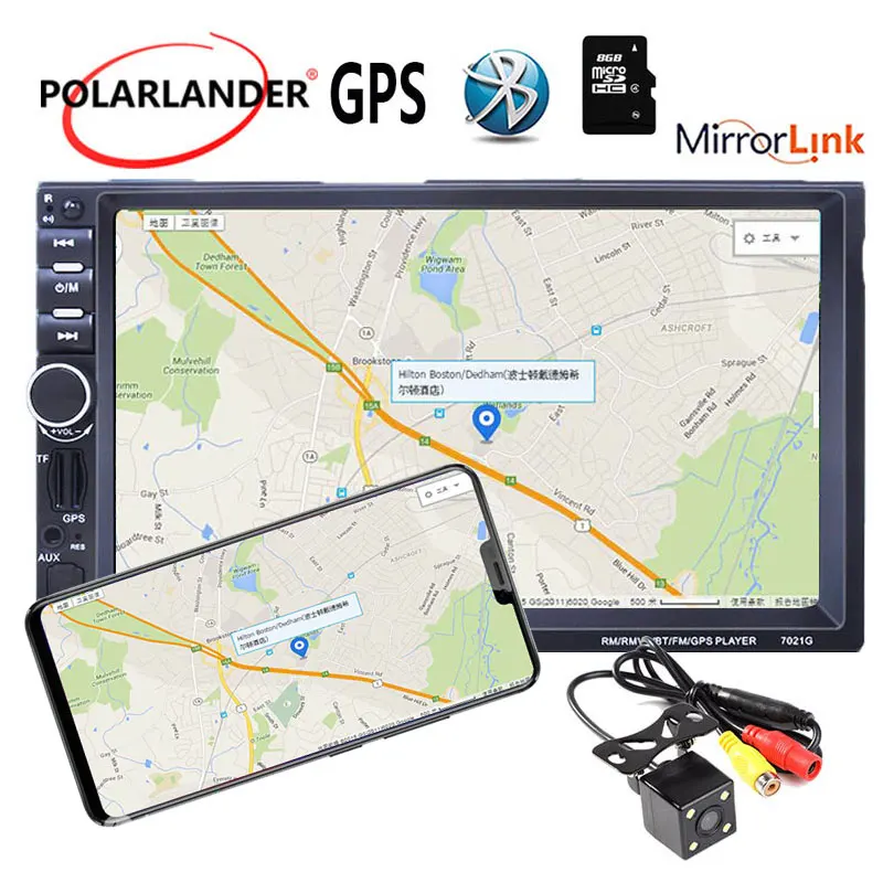 buy 2Din Car Autoradio Stereo Audio MP5 Player FM USB 7Inch Mirror Link radio cassette player 8G Map Card GPS Navigation Bluetooth