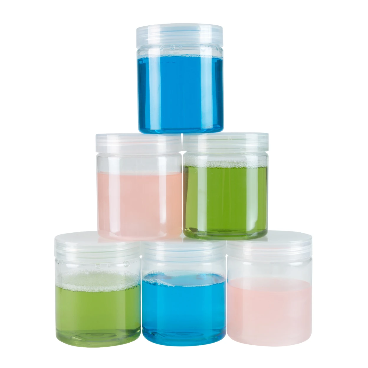 Clear 8 Ounce Plastic Jar Containers, 6 Pack of Plastic Storage Jars