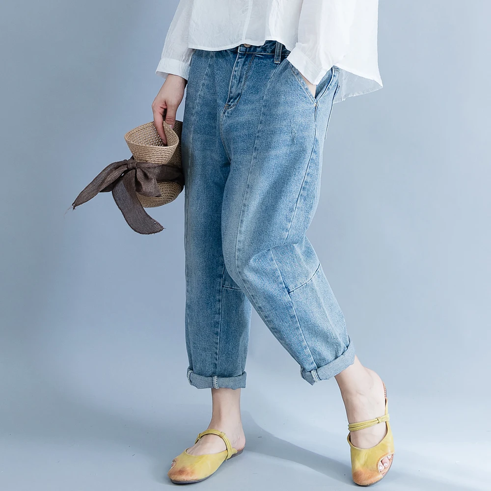 

Spring Summer Boyfriend Ripped Jeans For Women Vintage Harem Pants Casual Loose Washed Denim Jeans Vaqueros Mujer