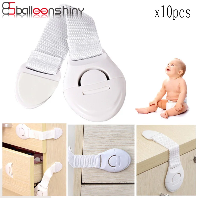 

BalleenShiny 10pcs/lot Baby Kids Child Cupboard Cabinet Toilet Safety Locks Pets Proofing Drawer Toddler Infant Baby Protection