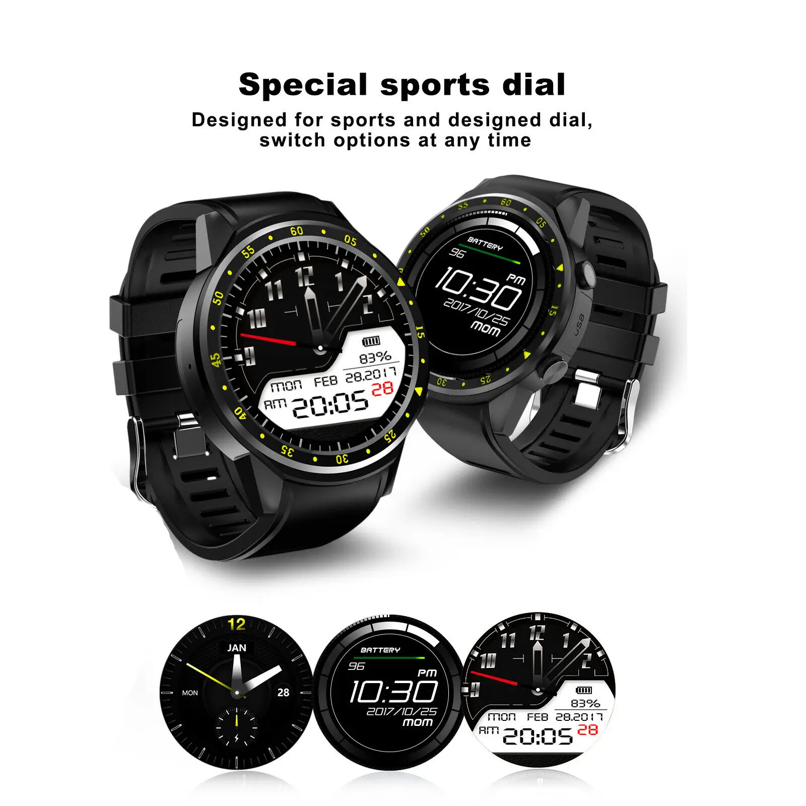 

Bluetooth Smart Wrist Watch Sports GPS SIM GSM For IOS Android iPhone Samsung