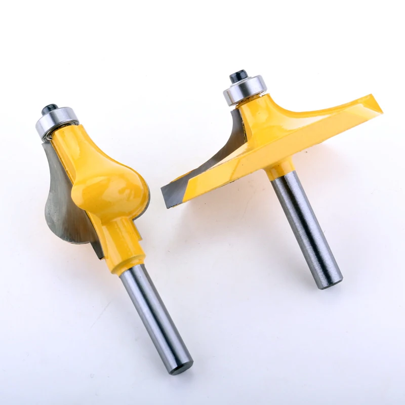 2PC 8mm Shank Handrail Router Bit Set - Standard/Flute Line knife Woodworking cutter Tenon Cutter f