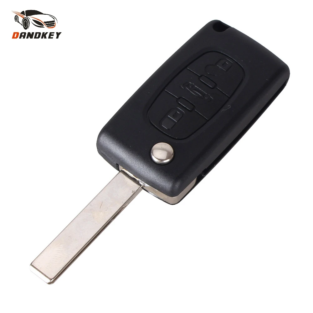 

Dandkey New 3 Button Remote Flip Folding Key Shell Case For Peugeot 107 207 307 407 408 With car Symbol CE0523 With Logo