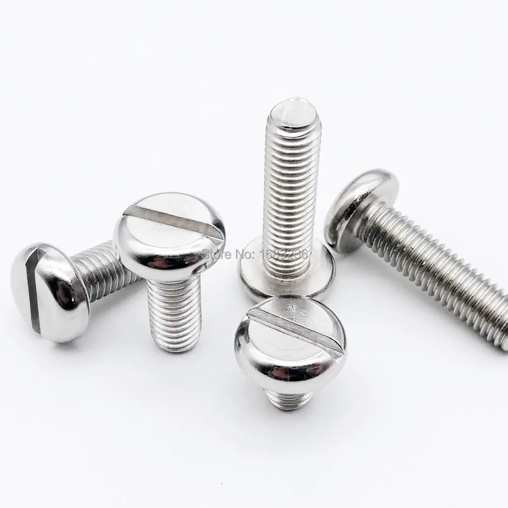 

10/50pcs High Quality M1.6 M2 M2.5 M3 M4 M5 M6 304 A2 stainless steel GB67 Slotted Pan Head Round Head Screw Bolt length=2-60mm