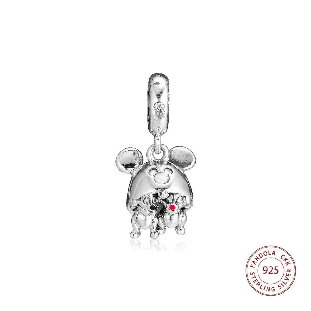 

Chip 'n Dale Mickey Ear Hat Charm 925 Silver Jewelry Fits Original Charms Bracelet Sterling Silver Dangle Metal Beads perles
