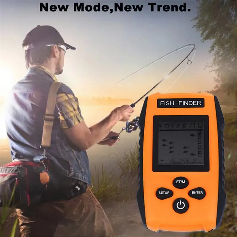 شحن مجاني! حار بيع إنذار 100 M المحمولة سونار مكتشف صياد السمك الصيد إغراء ل Echosounder الصيد