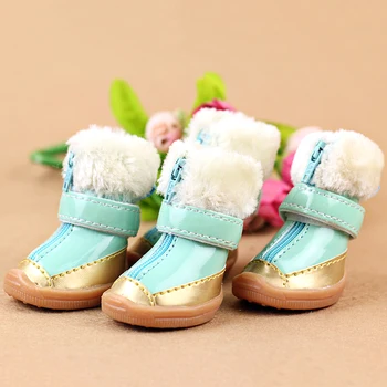 

Dog Boots Waterproof Foot Sleeve Pet Shoes Middle/small Pet Dog Shoes Autumn Winter Pu Leather Dichotomanthes Bottom Pet Shoes