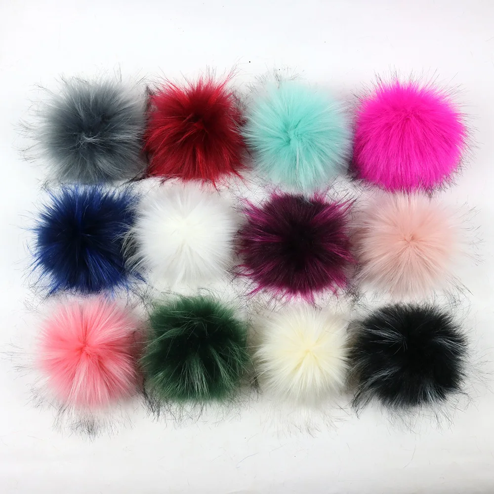 

2019 Hot Handmade DIY Artificial Wool Ball 10cm For Accessories Faux Fox Fur PomPom Clothing Accessories Artificial Hairball