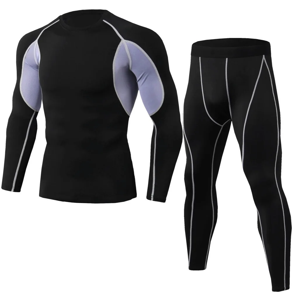 

Men Gym Fitness Sportswear Compression Suits Bodybuilding Quick Dry Running Set Tight Sportsuit Tracksuits Joggers clothing
