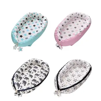 

Baby Protable Travel Comfortable Bed Lounger Breathable Hypoallergenic Cotton Washable Foldable Crib For Bedroom Little Bed