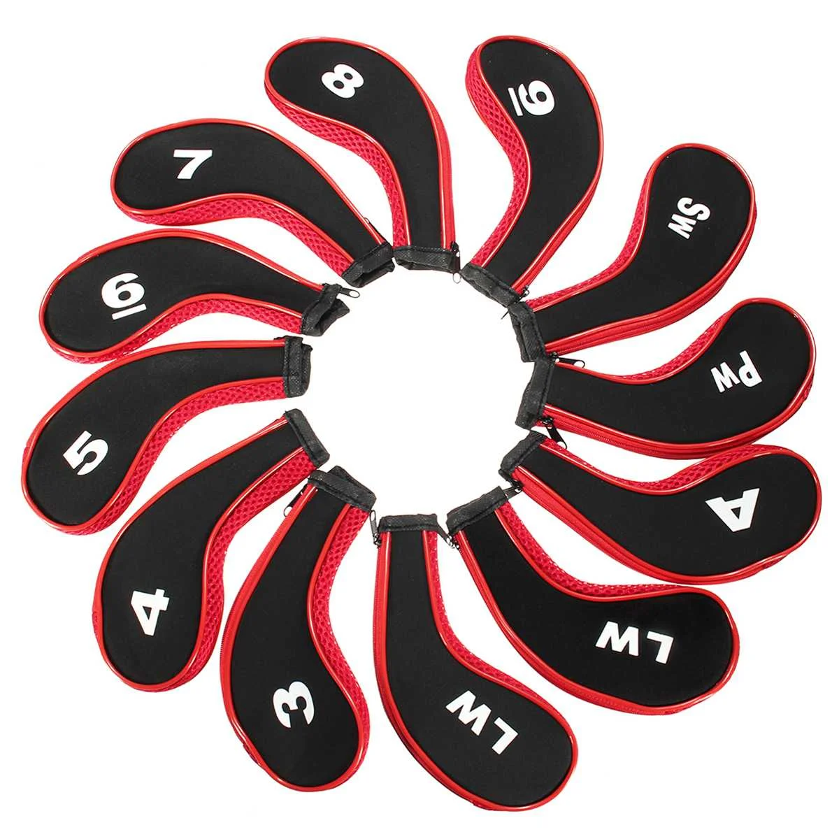 12 قطعة/المجموعة نوادي الجولف الحديد رئيس يغطي Headcovers مع زيبر طويل الرقبة 4 اللون 12 قطعة/المجموعة نوادي الجولف الحديد رئيس يغطي Headcovers مع زيبر طويل الرقبة 4 اللون