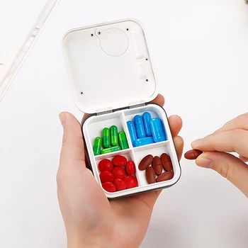 

Portable Electronic Medicine Box Can Be Divided Into Four Boxes Medicine Can Set The Alarm Clock To Remind The Small Medicine