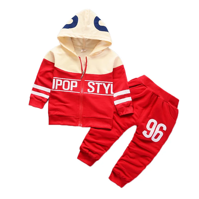 

Spring Autumn Children Cotton Clothing Suits Baby Boys Girls Zipper Hooded Pants 2 Pcs/sets Toddler Fashion Sport Tracksuits