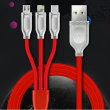 3in1 Usb кабель системы освещения для Iphone X, 8, 7 кабель Micro Usb Тип C кабель для samsung S9 S8 кабель для быстрой зарядки 3a Зарядное устройство Шнур