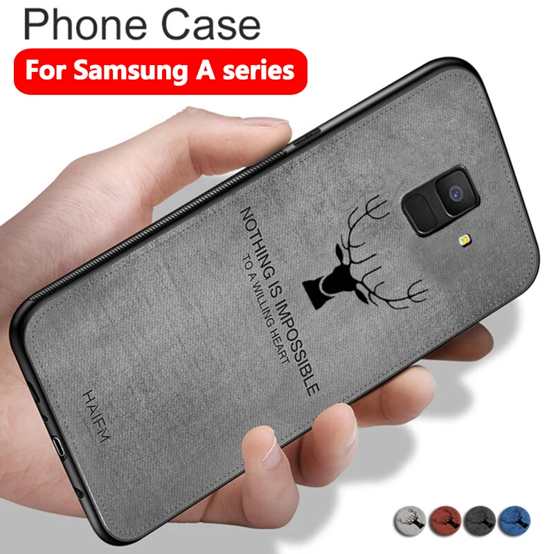 

Fabric Cloth Case For Samsung galaxy a5 a6 a7 a8 a9 star Cover For Samsung galaxy A6 A8 Plus 2018 deer Phone case Back Coque