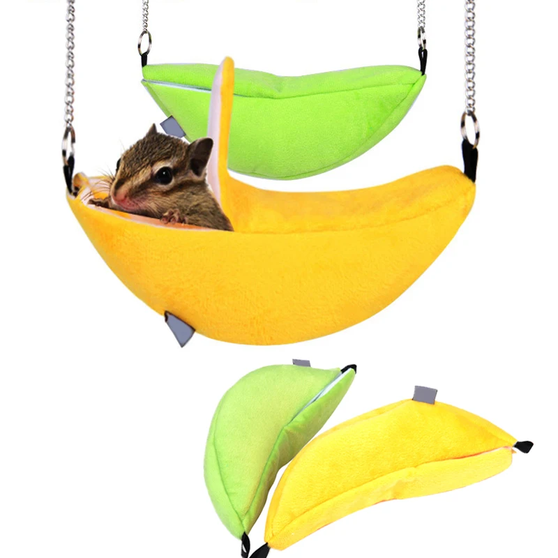 Buy Small pet hammock 2 colors Banana shape hamster