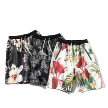 Летние Новые шорты мужские модные прямые повседневные шорты с цветочным принтом мужские уличные тренды дикие хип хоп свободные пляжные штаны M-5XL