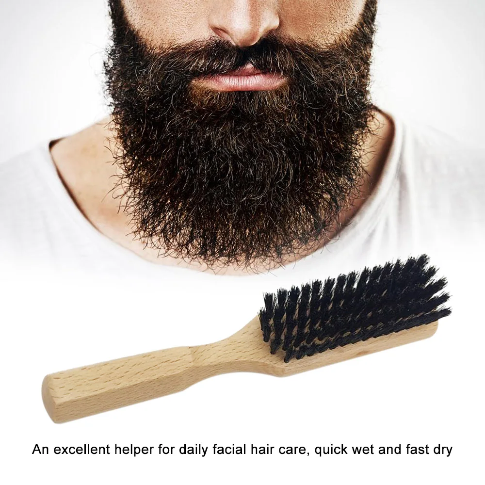 

Men's Beard Brush Men Boar Hair Bristle Beard Brush Shaving Comb Face Massage Handmade Yellow Mustache Brush Beauty Care
