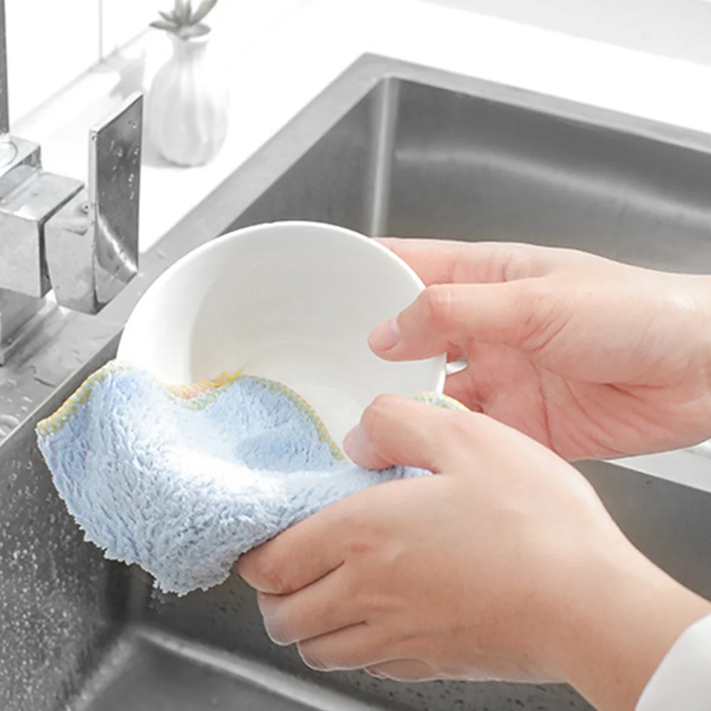 New 1pc Kitchen Cleaning Wash Cloth Dishcloth Magic Hand Towel Fiber