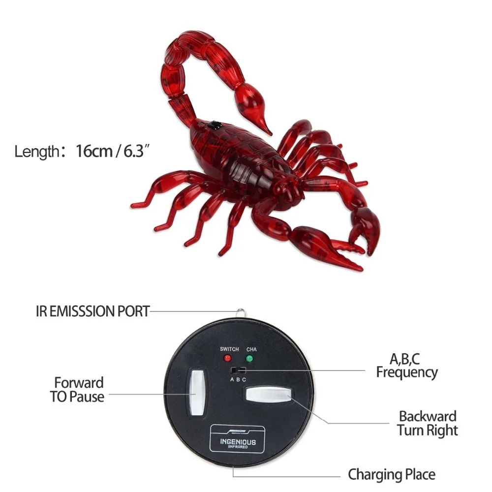 Infrared Remote Control Simulation Scorpion Terrifying Ghost Toy RC Animal Christmas Present Gift for Kids Remote Control Toys