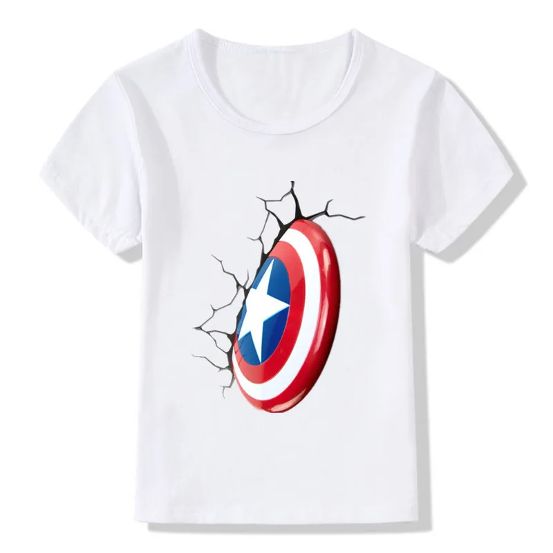 

2019 Children Avengers Captain America Style Shield T-Shirts Kids Summer Top Girls Boys Short Sleeve T shirt Baby Clothes,HKP370