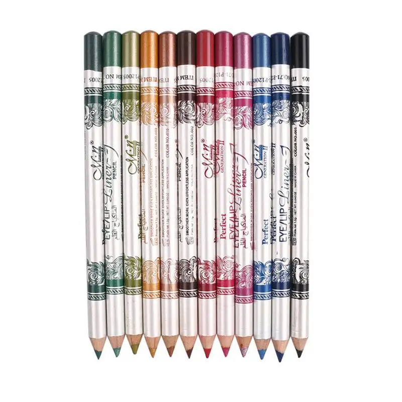 

MENOW 12PCS/PACK 2 in 1 Eyeliner 12 Colors Lip Pencil Long-lasting Waterproof Makeup Cosmetic Set Eye Liner HOT