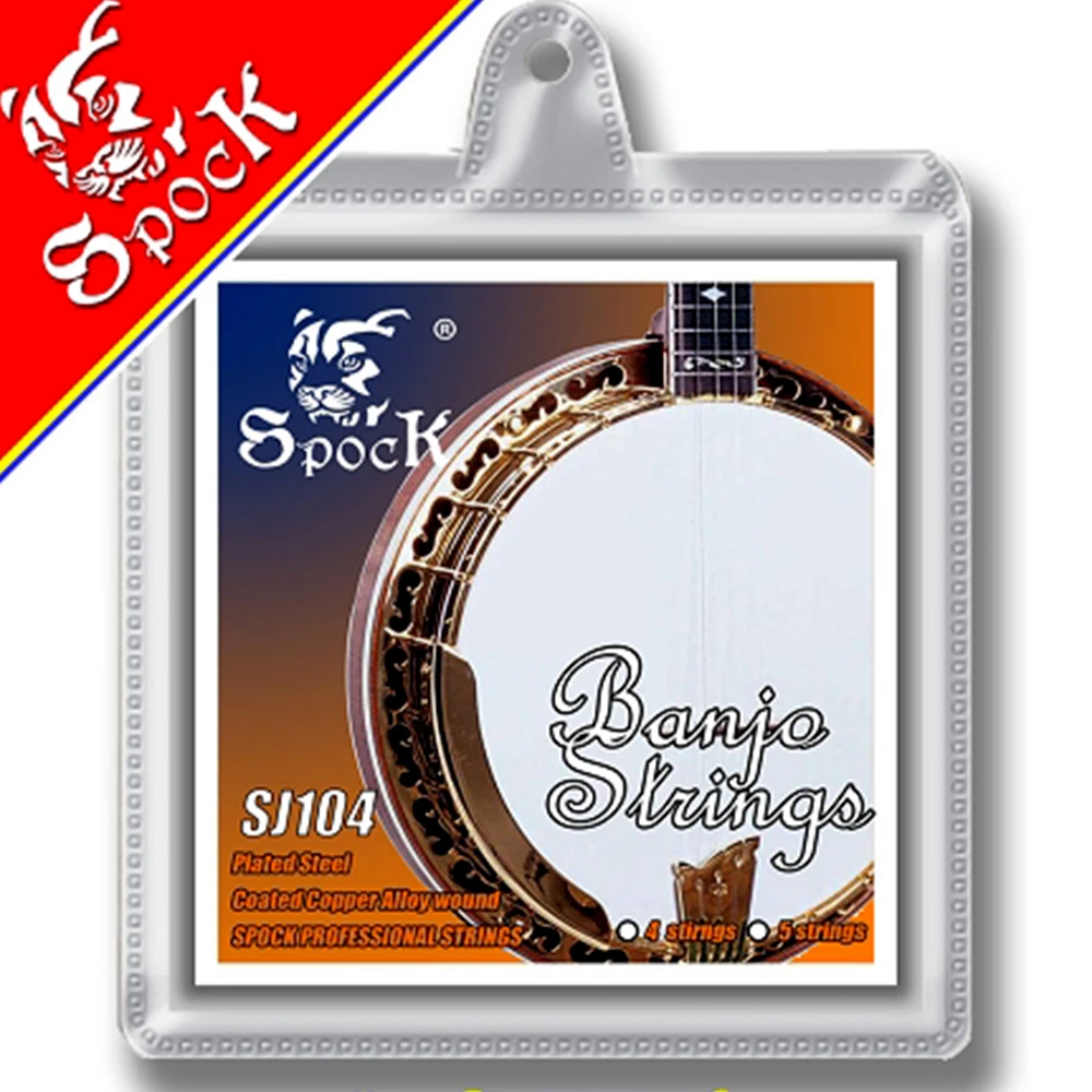 Spock SJ104 Banjo Cordas de Aço Niquelado Ferida Banhado Núcleo de Aço-0