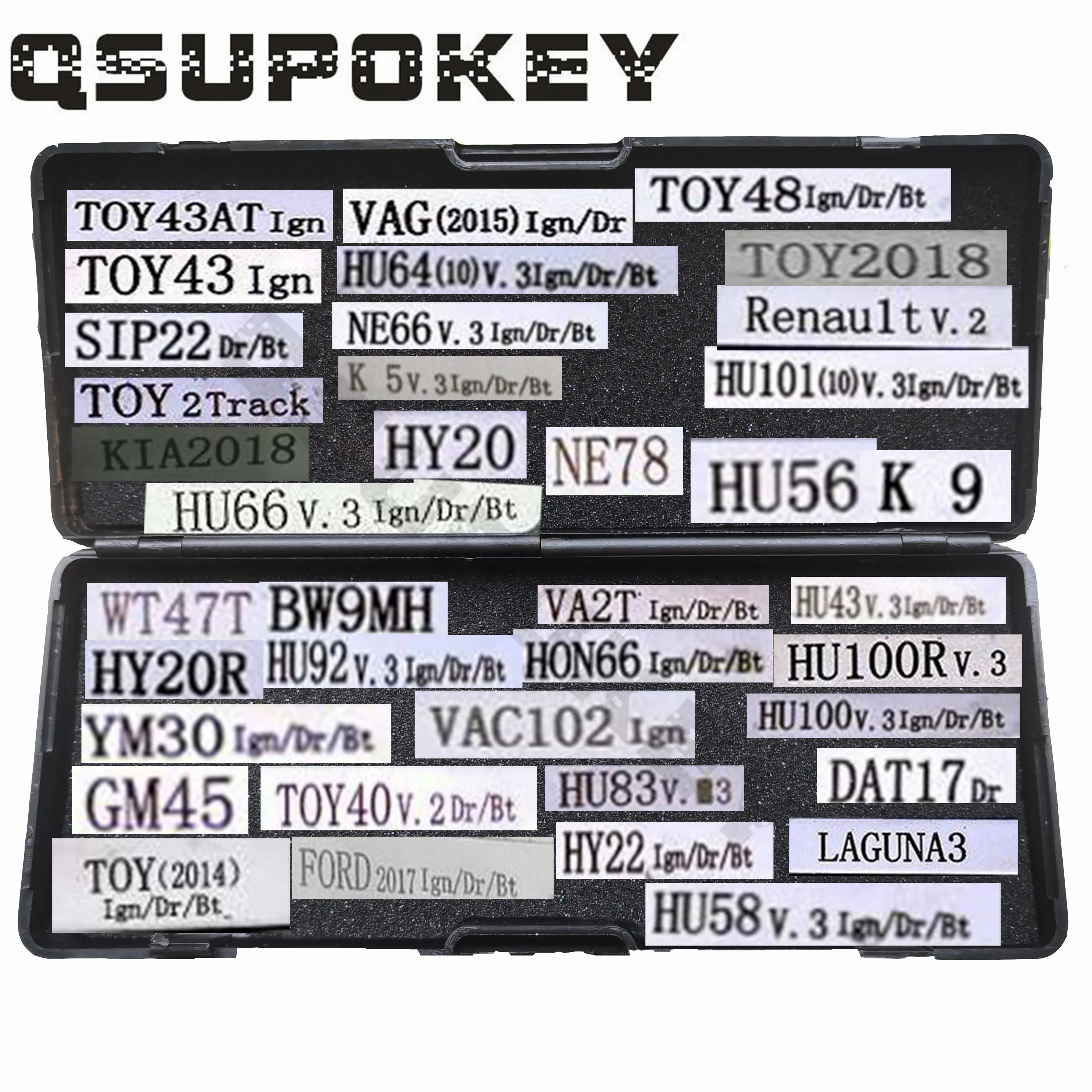 

QSUPOKEY 2 in 1 Genuine LiShi Locksmith Tools HY22 HU66 HU92 HON66 HU100 VA2T HU101 TOY48 NE78 HU58 HU83 for Car/Auto