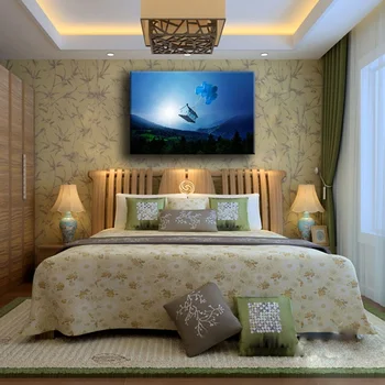 

Canvas Paintings Wall 1 Piece Fantasy Forest Balloon Floating House Pictures For Living Room Home Decor Shipped 24 Hour