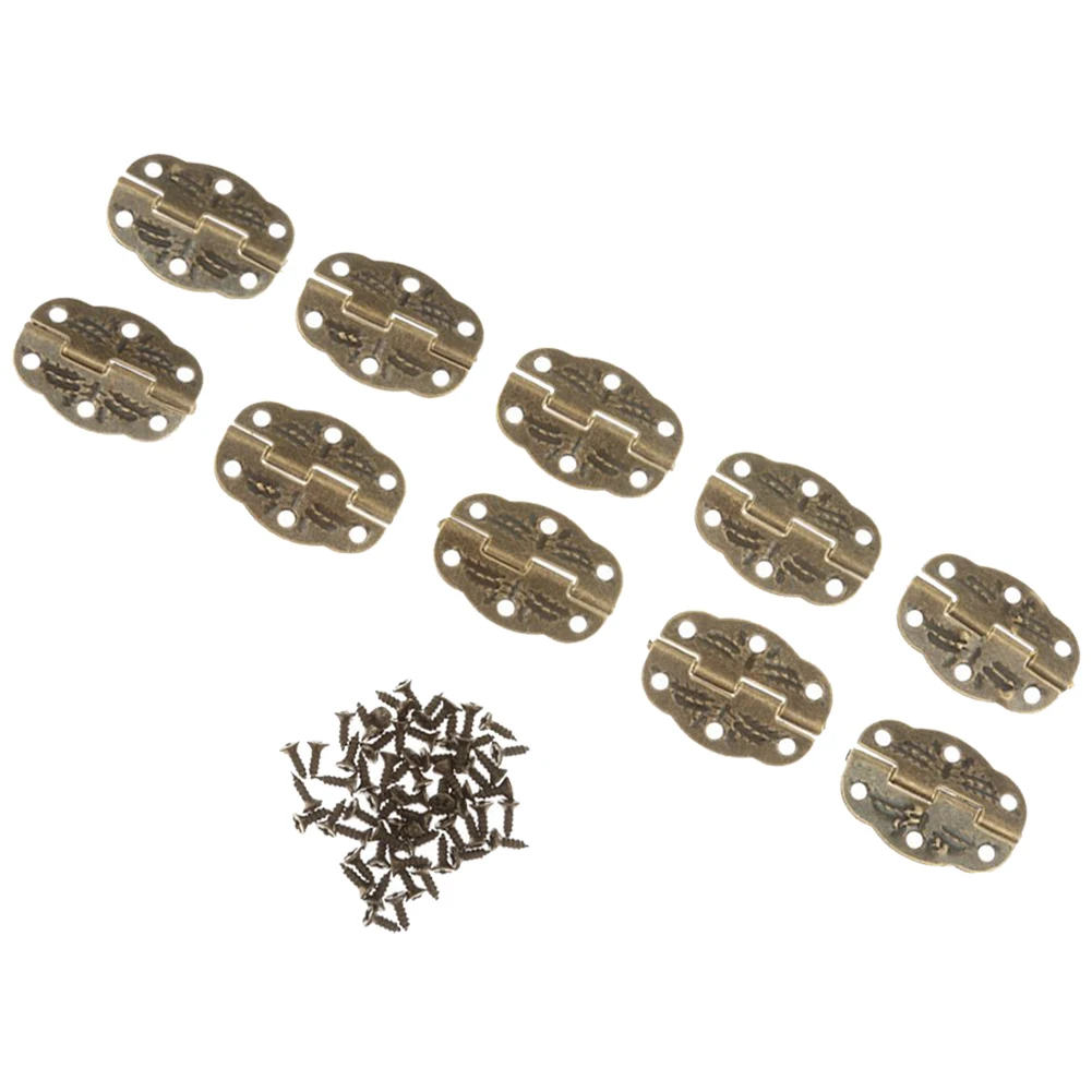 ELEG-10pcs Antique Bronze Alloy Hinge for DIY Crafts Small Drawer Jewelry Box