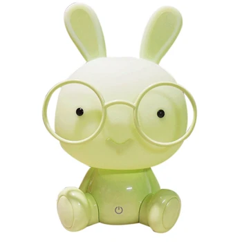 

US Plug Modern Cute Baby Bedroom Lamp Rabbit Night Light Led Night Lamp Christmas Gift Bedside Decor Kids Lovely Glasses Rabbi