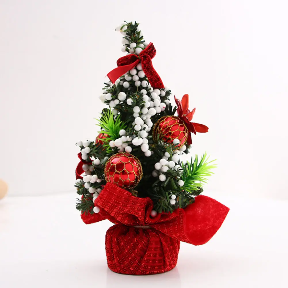 

20cm Mini Table Top Snow Christmas Tree Decoration LED Decor Home Xmas Gift Hot