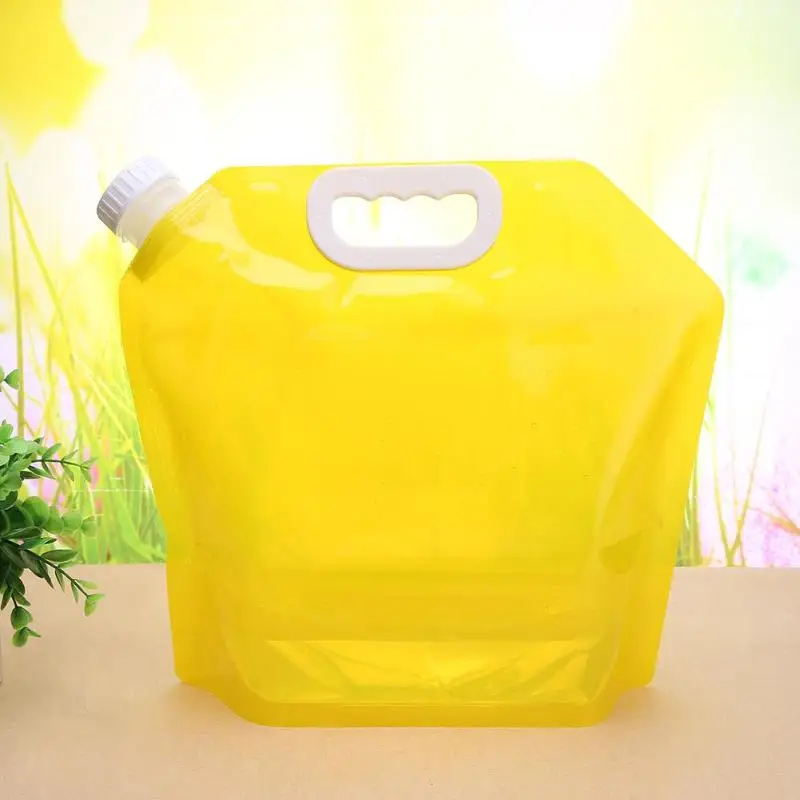 5L طوي شفافة المحمولة الرياضة في الهواء الطلق المياه المشي حقيبة التخزين رفع التنزه بقاء زجاجة