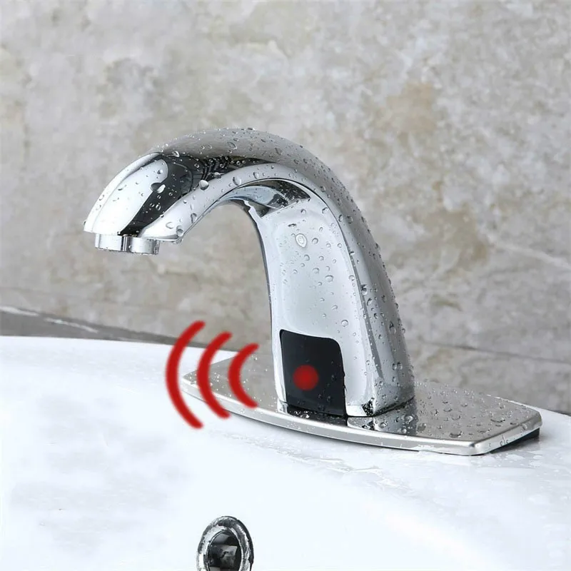

Hot & Cold Bathroom Automatic Touch Free Sensor Faucets water saving Inductive electric Water Tap mixer battery power
