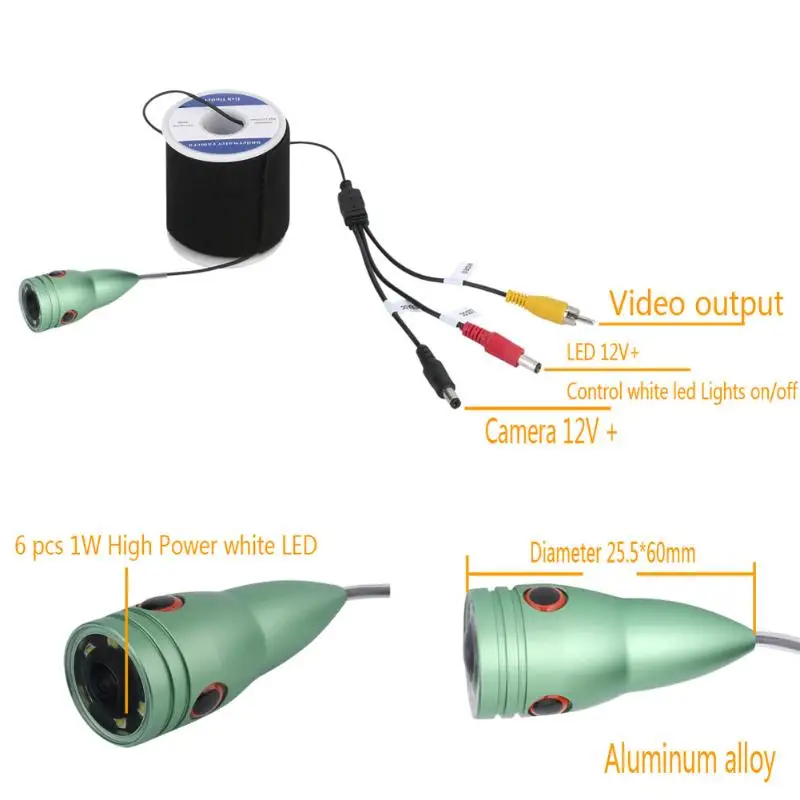 

1000TVL Fish Finder Underwater Video Camera Sun Visor Shelf Infrared IR LED CMOS Sensor Professional Fishing Monitor