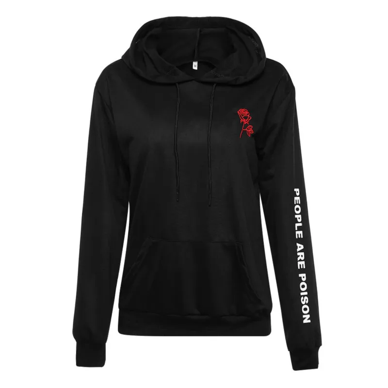  People Are Poison Hoodies Women Rose Sleeve Printed Sweatshirt 2018 Casual Loose Pullovers Tumblr I