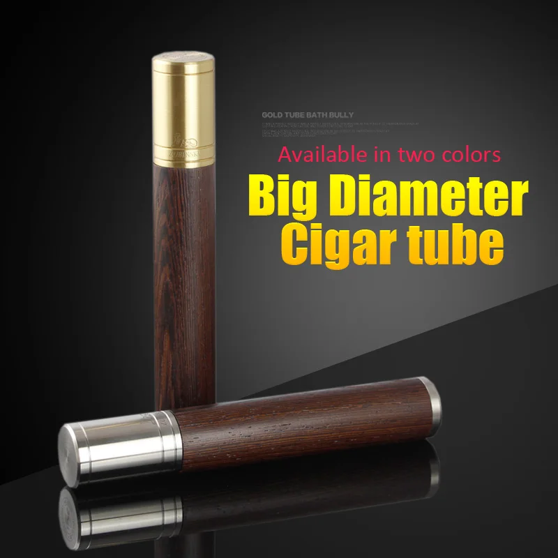 LUBINSKI Bronze Silver Wenge Stainless Steel Cigar Tube High end Cigar
