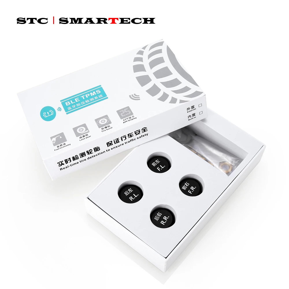 SMARTECH TPMS Bluetooth 4.0 universal internal and external tyre pressure sensor support IOS Android phone,tire pressure sensor